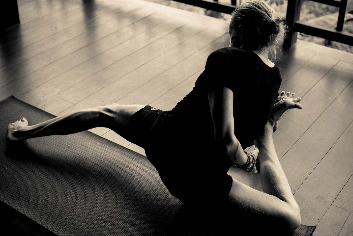 Morning yoga practice in Bali